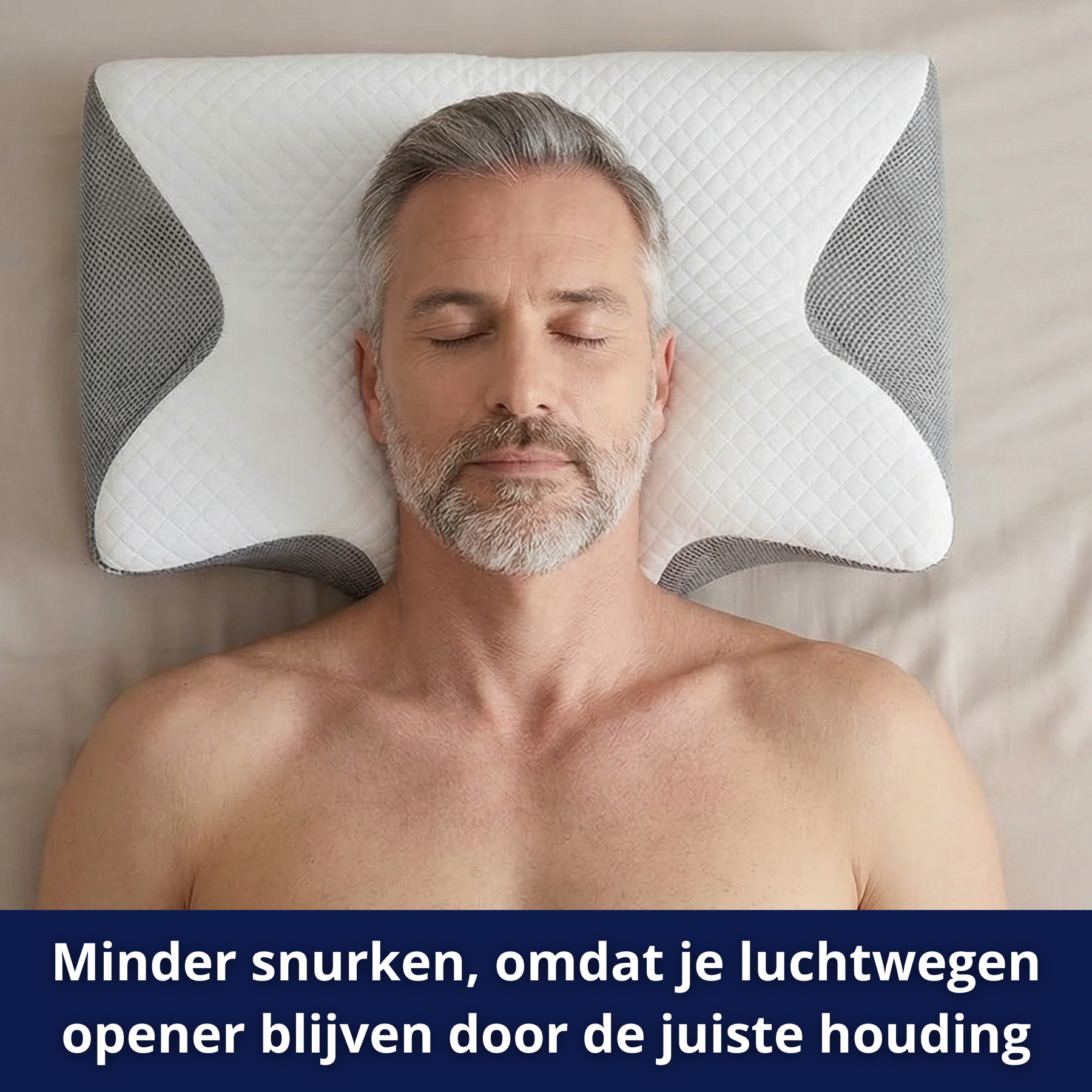 nek ondersteunt en zorgt voor een rechte slaaphouding
Kussen tegen nekklachten en stijve nek in de ochtend