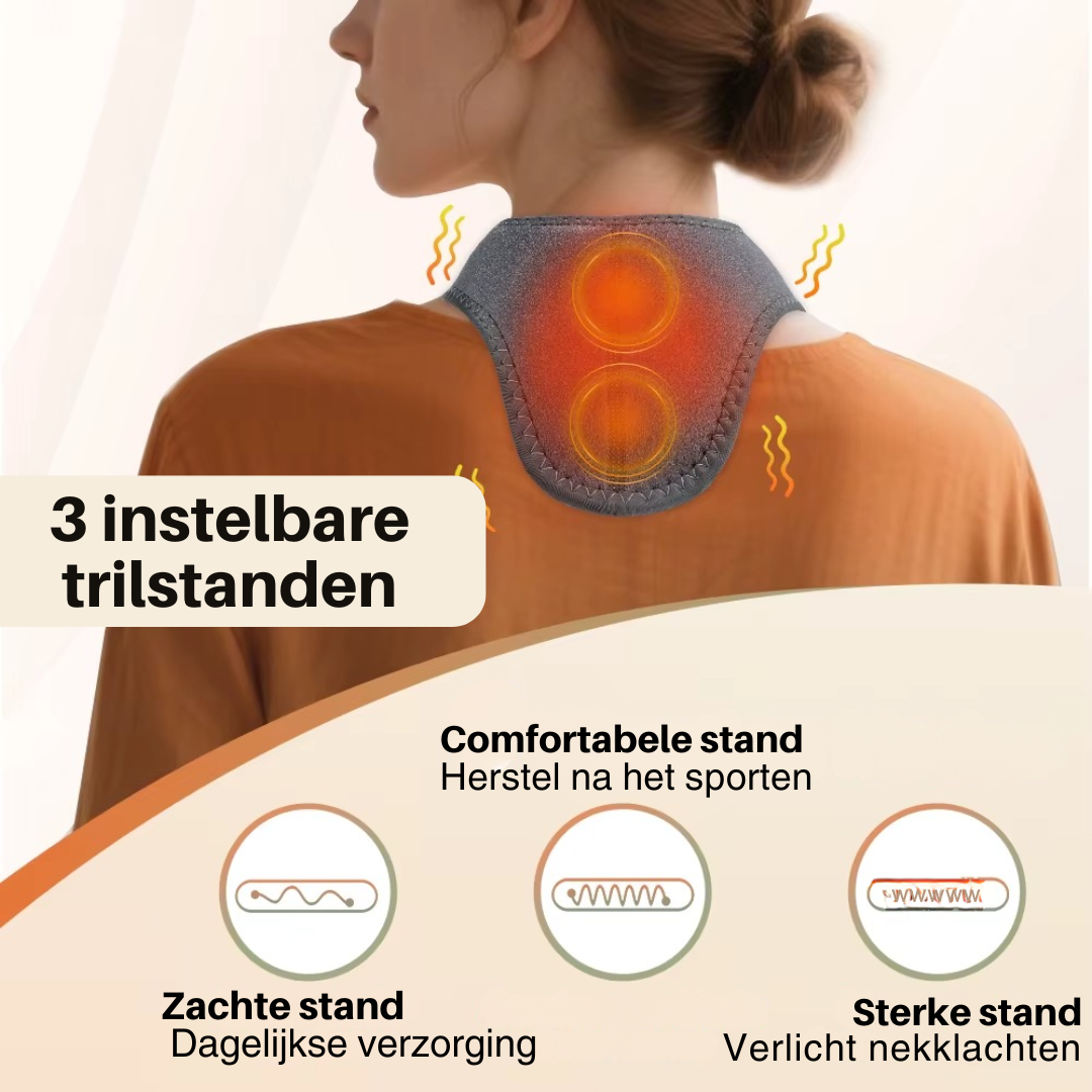 Nekbrace, Nekbrace met warmte, Warmte nek brace, Verwarmde nekband, Nekbrace tegen nekpijn, Nekwarmer elektrisch, Nekbrace massagefunctie, Draadloze nekbrace warmte, Warmteband voor nek, Nekbrace voor stijve spieren, Nekbrace met vibratie en warmte, Nekbrace ontspanning, Nekbrace draadloos oplaadbaar, Nekbrace met trilling, Nekbrace tegen stijfheid, Nekbrace voor nekklachten, Nekpijn verlichten met warmte, Nek brace die spieren ontspant, Warmtebrace voor stijve nek, Massage nekbrace voor thuisgebruik, 