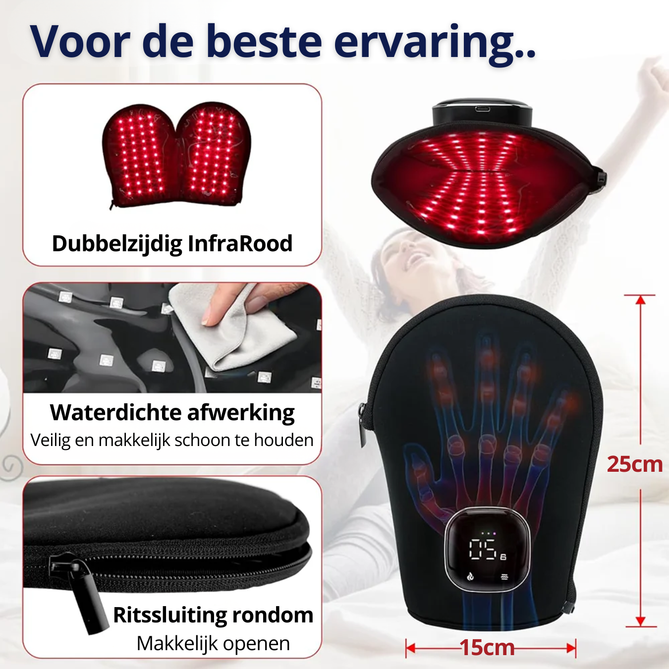 InfraRood Therapeutische Warmte Handschoen - Verlicht Pijnlijke Handen