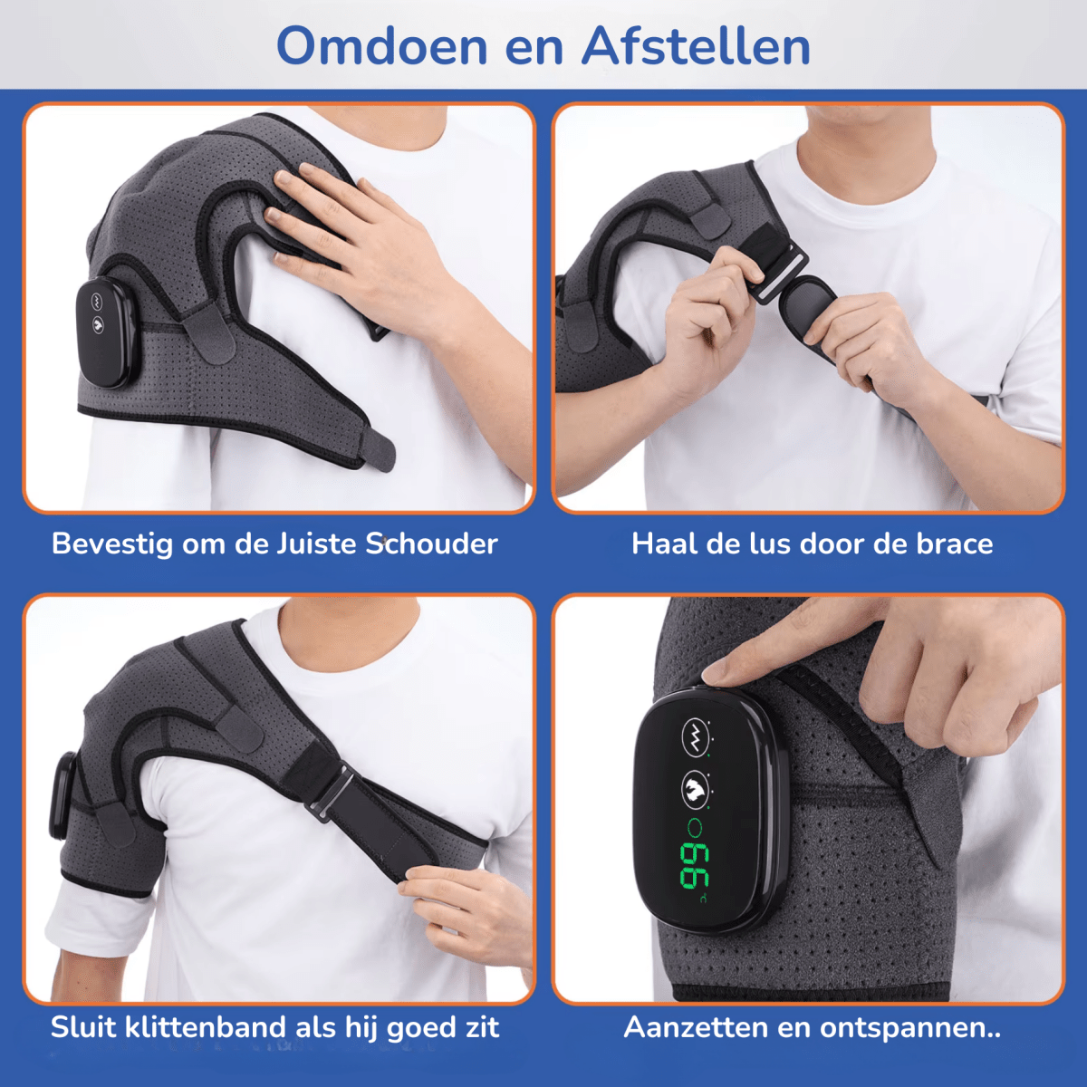 infrarood verwarming bij artrose in de schouders, rug of knieën. warmte therapie bij pijnlijke gewrichten. schouder brace
