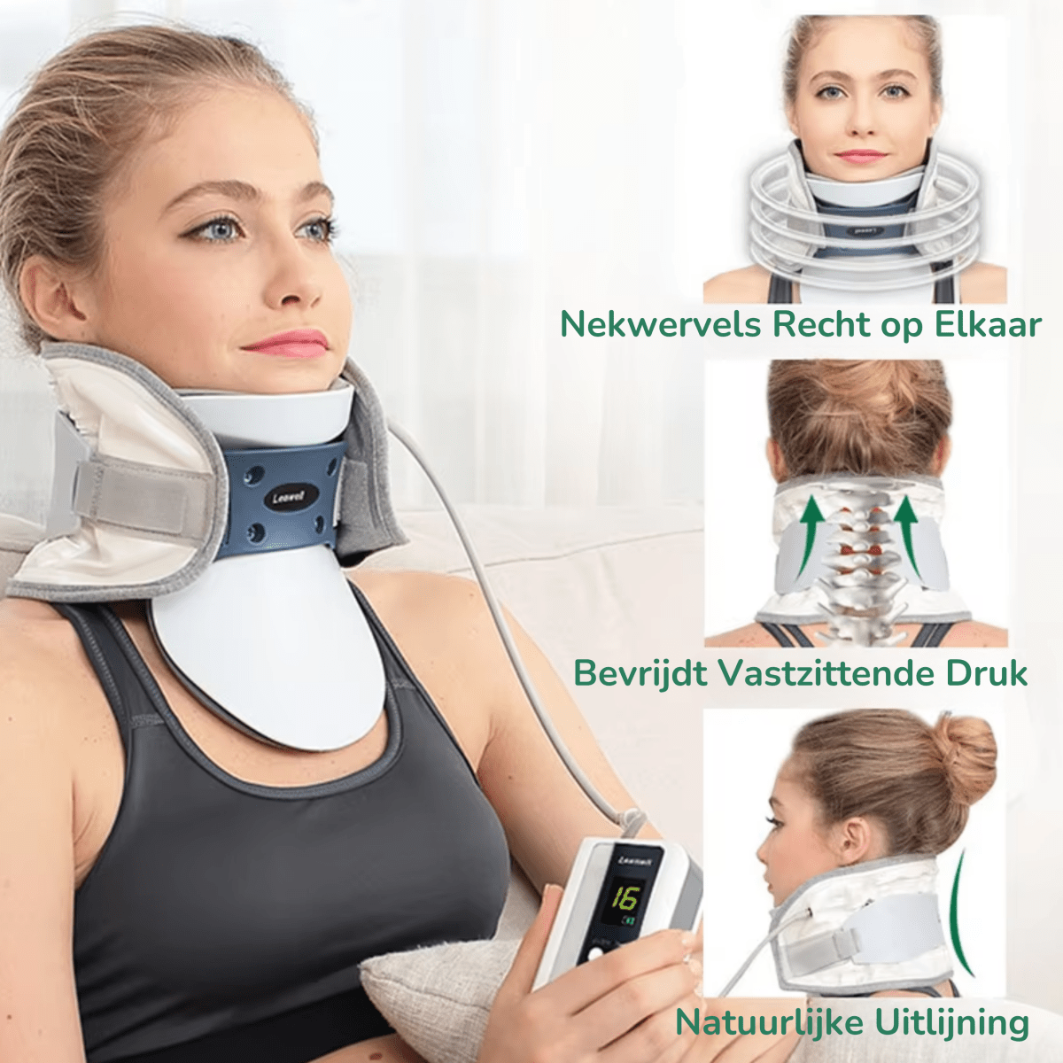 nek decompressie brace bij verzakte wervels of nek hernia nekdecompressie om nekwervels te strekken van rechte-rug