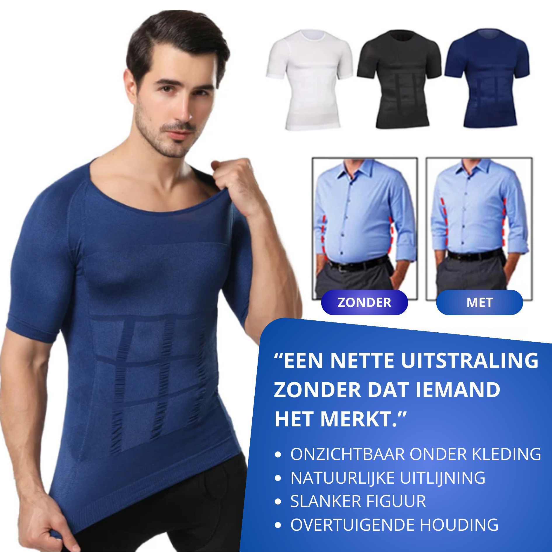 VERBETR JE HOUDING VAN JE RUG MET COMPRESSIE HEMD TSHIRT HOUDING VAN RECHTE RUG