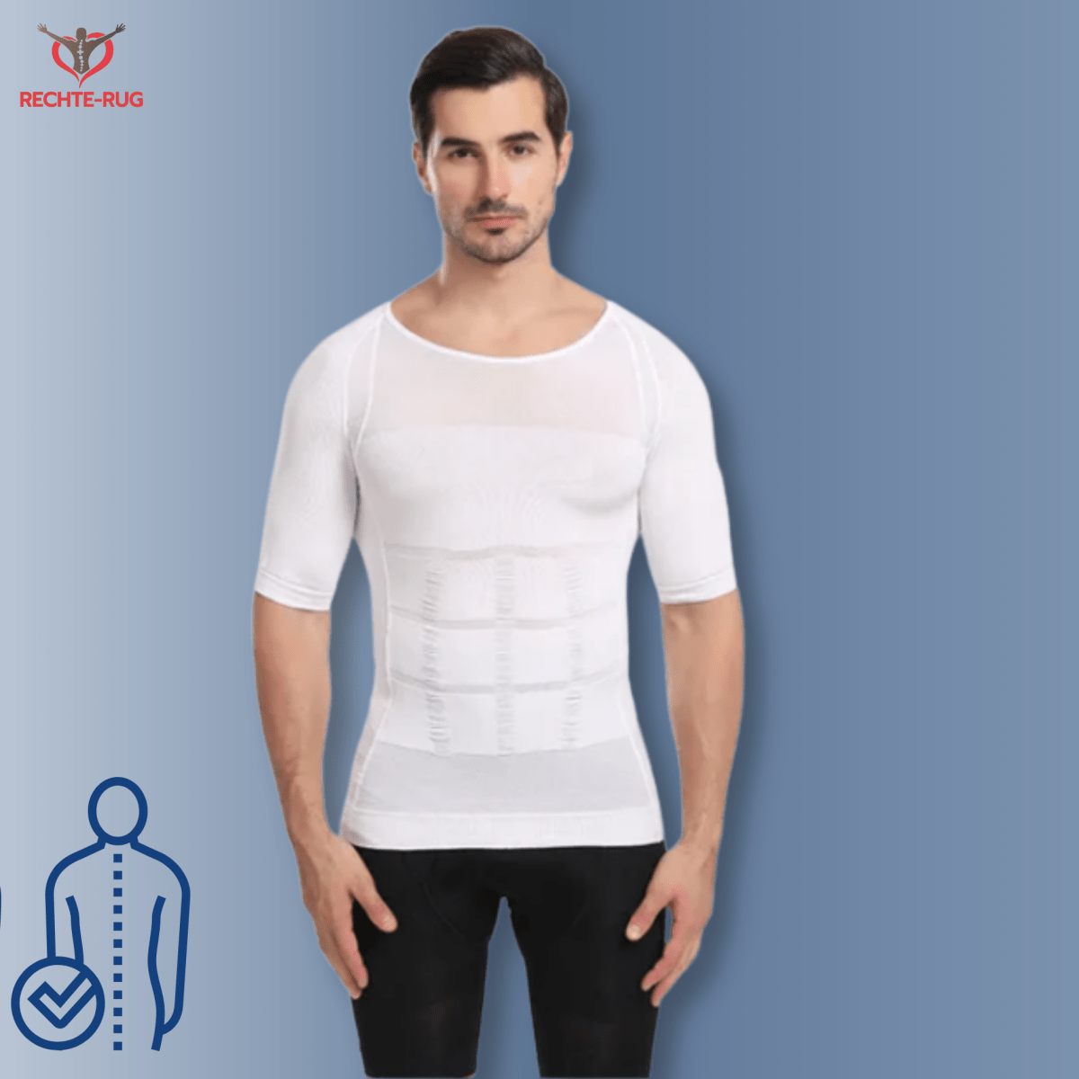 rechte-rug.nl brace postuur corrector postuur shirt voor een betere houding, goed postuur shapewear slanke buik shirt compressie t shirt kleding 