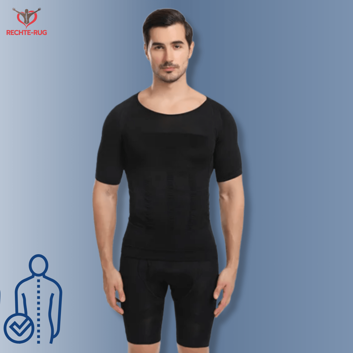 rechte-rug.nl brace postuur corrector postuur shirt voor een betere houding, goed postuur shapewear slanke buik shirt compressie t shirt kleding 